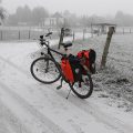 Fahrradfahren im Schnee als Fahrradpendler im Winter