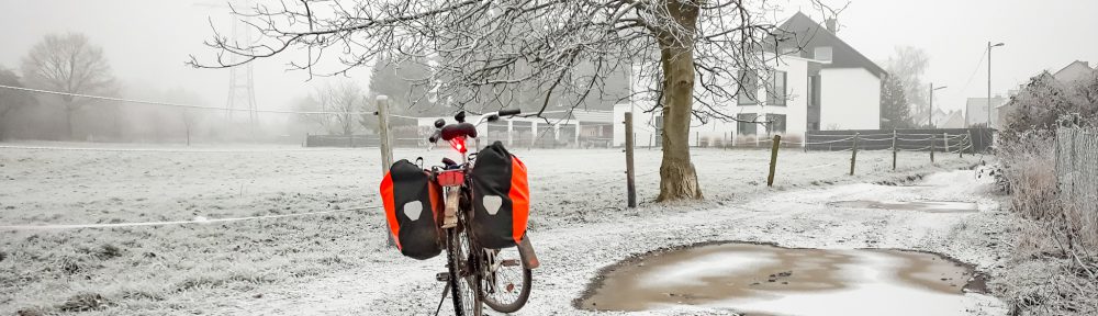 Fahrradfahren als Fahrradpendler im Winter