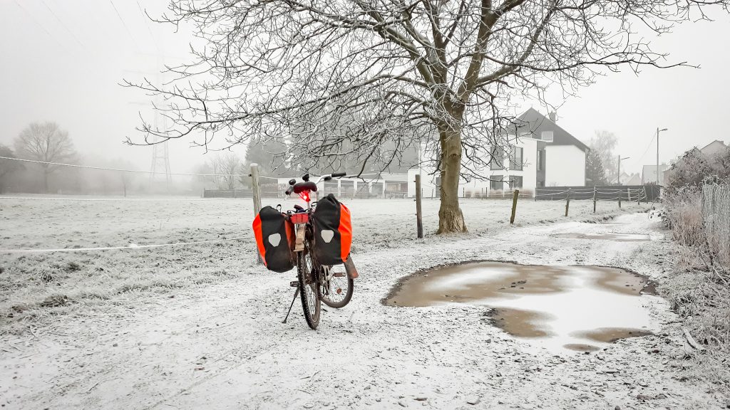 Fahrradfahren als Fahrradpendler im Winter